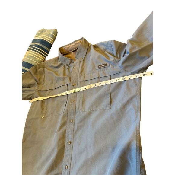 Eddie Bauer Men's Light Blue Long-Sleeve Button-Up Shirt Tall Large - Picture 9 of 11